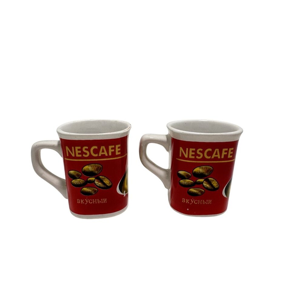 2 Nescafe Red Cup Cups Mug Coffee Espresso Collectible Gift 7oz